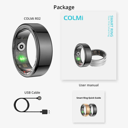 R02 Smart Ring Military Grade Titanium Steel Shell Health Monitoring IP68 & 3ATM Waterproof Multi-Sport Modes