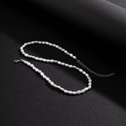 New Fashion Simple Imitation Pearl Choker Necklace for Women Vintage Elegant Beaded Temperament Necklace Wedding Party Jewelry