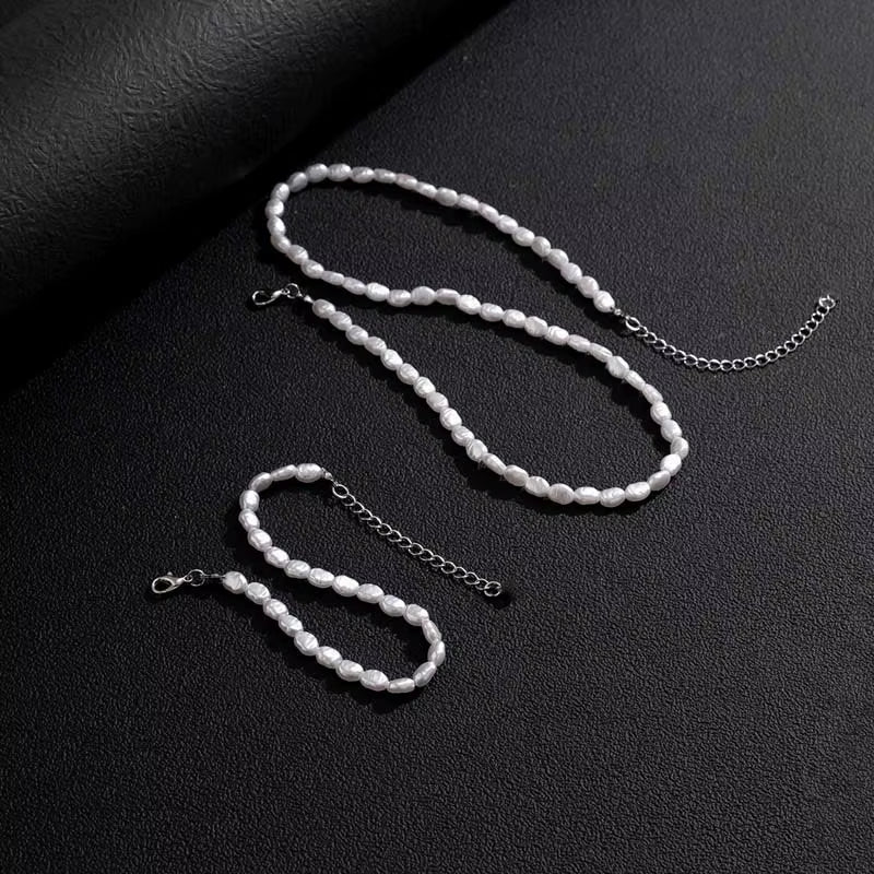 New Fashion Simple Imitation Pearl Choker Necklace for Women Vintage Elegant Beaded Temperament Necklace Wedding Party Jewelry