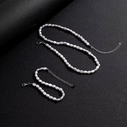 New Fashion Simple Imitation Pearl Choker Necklace for Women Vintage Elegant Beaded Temperament Necklace Wedding Party Jewelry